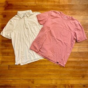 Faherty White and Pink Short Sleeve Tees